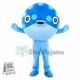 Swollen Blue Pufferfish Mascot Costume