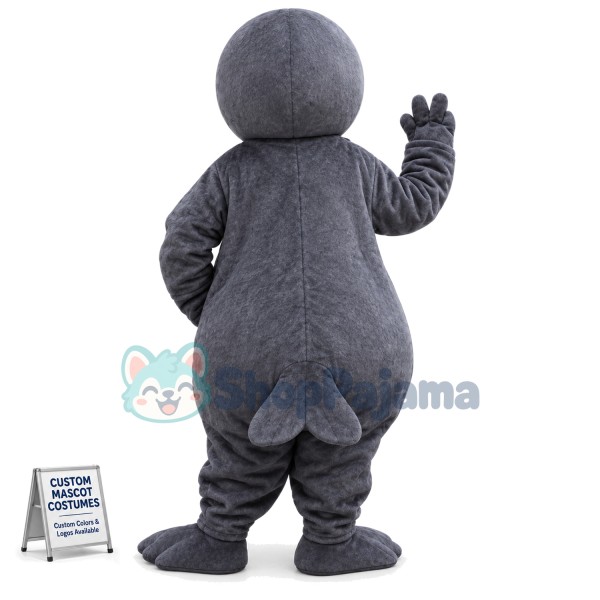 Amused Grey Sea Lion Mascot Costume