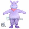 Polite Lilac Hippopotamus Mascot Costume