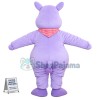 Polite Lilac Hippopotamus Mascot Costume