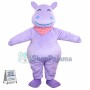 Polite Lilac Hippopotamus Mascot Costume
