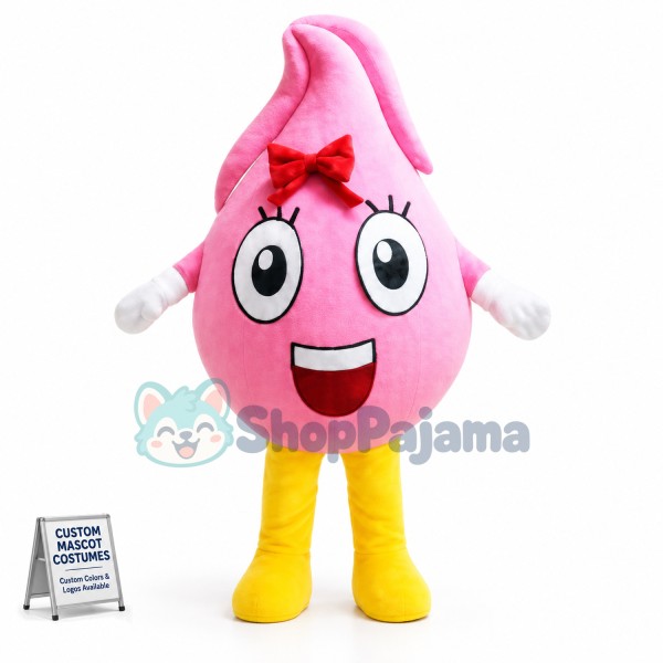 Strawberry Ice Cream Ball Mascot Costume