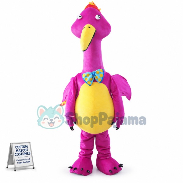 Dainty Purple Ostrich Mascot Costume