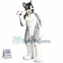Forceful Wolfdog Long Wool Mascot Costume