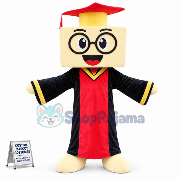 Building Block In Bachelor Uniform Mascot Costume