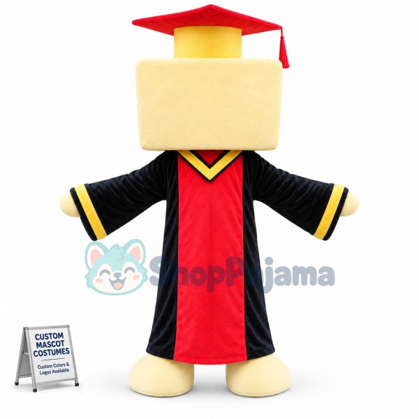 Building Block In Bachelor Uniform Mascot Costume