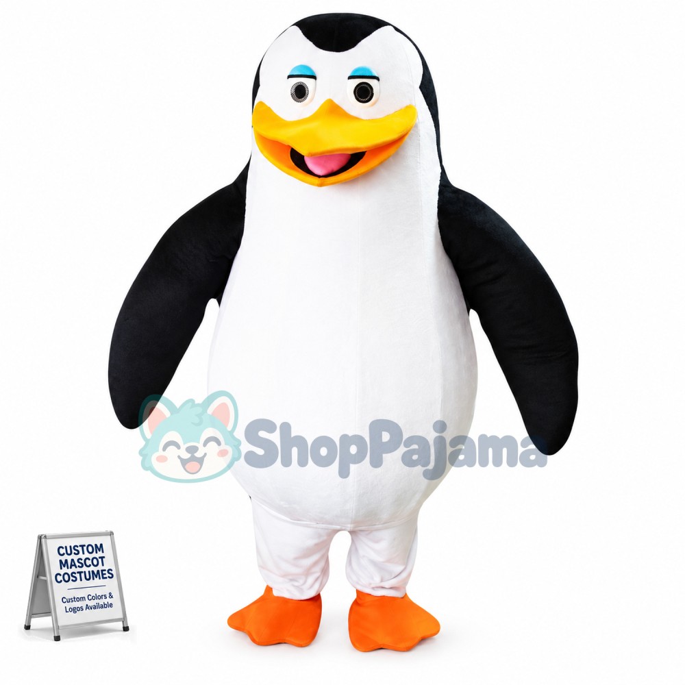 Emperor Penguin Of Madagascar Cartoon Mascot Costume