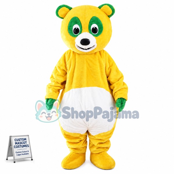 Bright Shiny Yellow Bear Mascot Costume