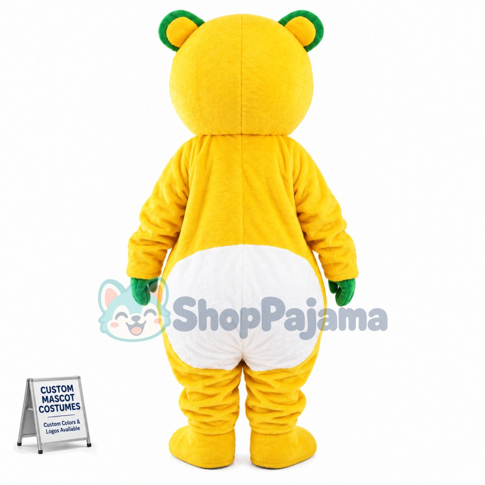 Bright Shiny Yellow Bear Mascot Costume