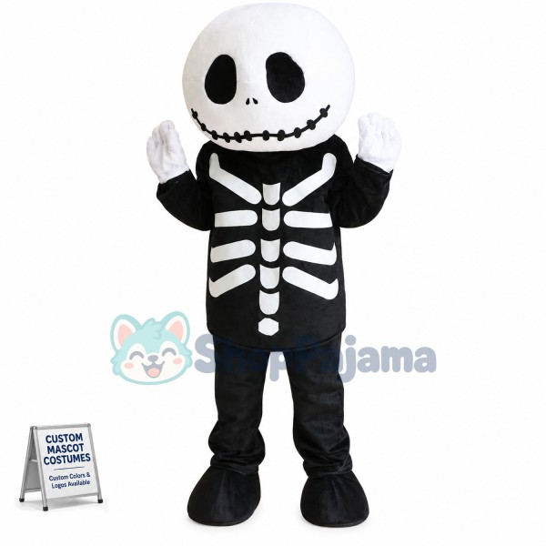 Halloween Skeleton Man Mascot Costume