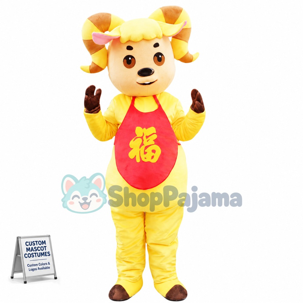 Blessing Goat With Bellyband Mascot Costume