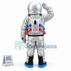 Astronaut In Silver Space Suit Mascot Costume