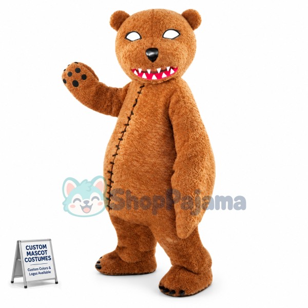Stitched Violent Bear Mascot Plush Costume