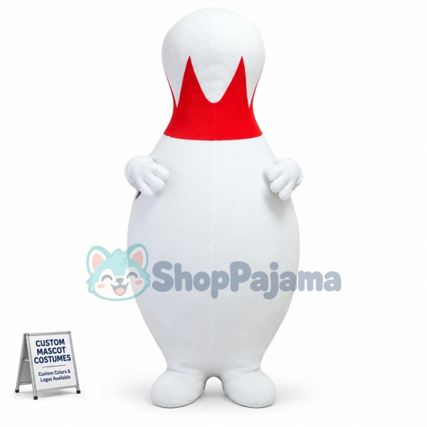 Large White Bowling Bottle Mascot Costume