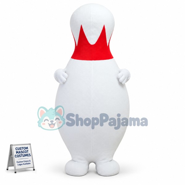 Large White Bowling Bottle Mascot Costume