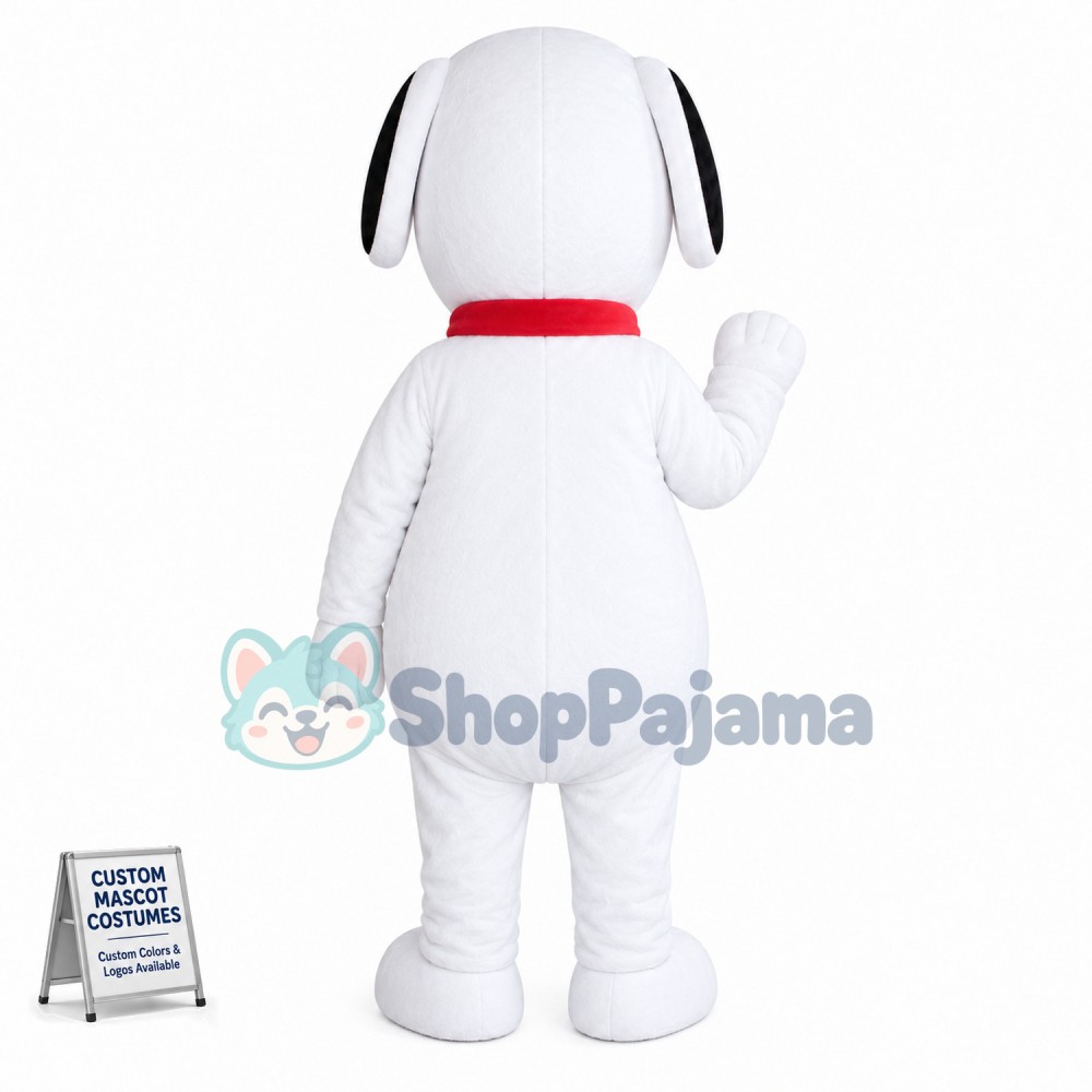 Snoopy Mascot Costume With Red Collar