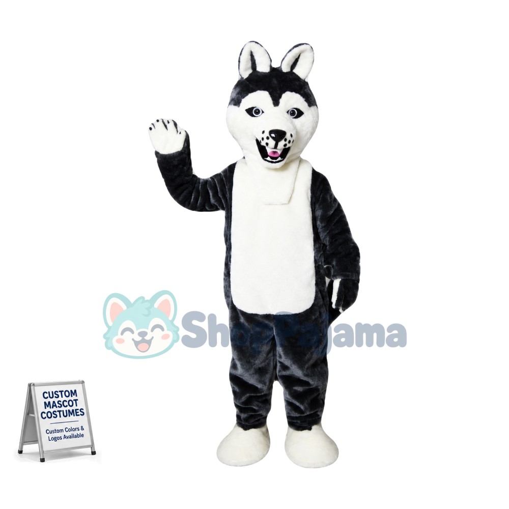 Bad Black Wolf Mascot Costume For Adult
