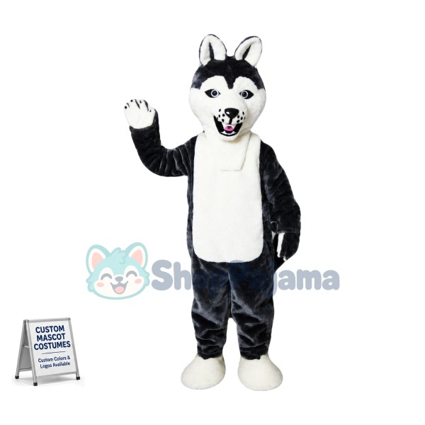 Bad Black Wolf Mascot Costume For Adult