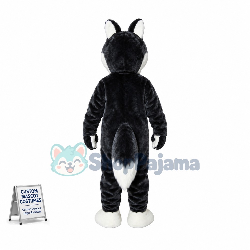 Bad Black Wolf Mascot Costume For Adult