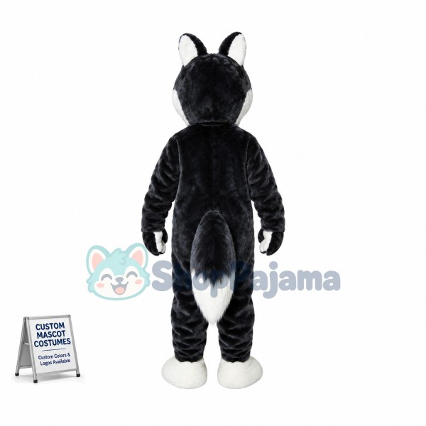 Bad Black Wolf Mascot Costume For Adult