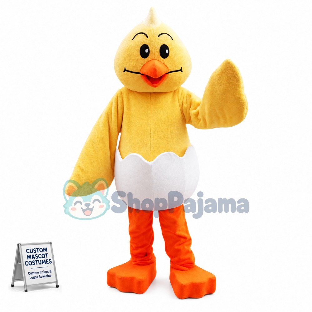 Strong Eggshell Chicken Mascot Costume