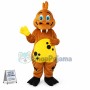 Brown Dragon With Sharp Teeth Mascot Costume