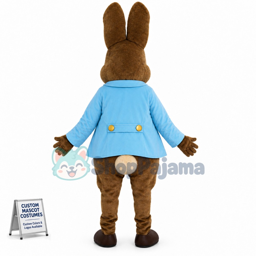 Easter Bunny In The Coat Mascot Costume