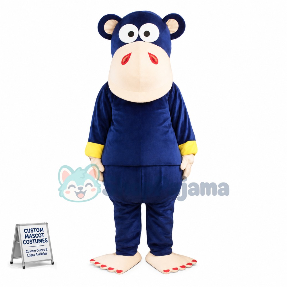 Depressed Dark Blue Orangutan Mascot Costume