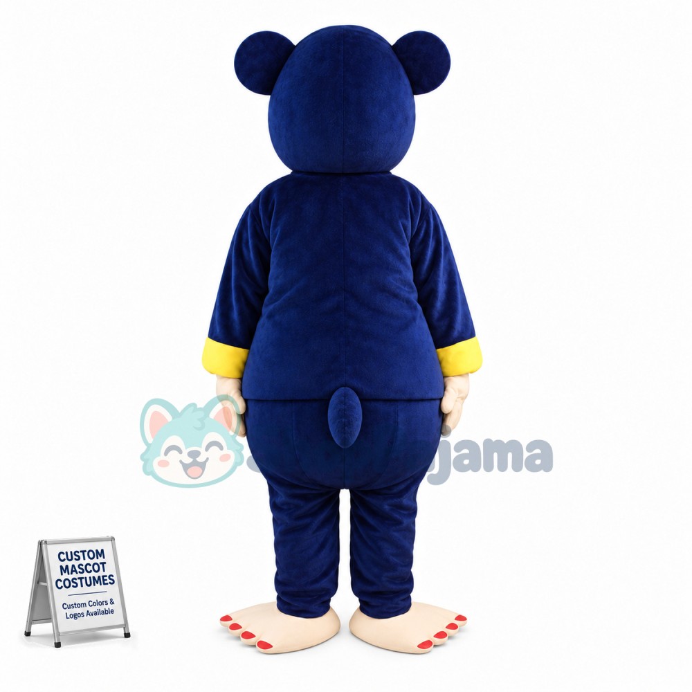 Depressed Dark Blue Orangutan Mascot Costume