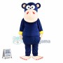 Depressed Dark Blue Orangutan Mascot Costume
