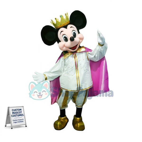 Crown Mickey Mascot Cartoon Costume