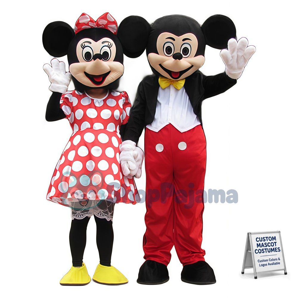 Mickey Minnie Couple Mascot Costume