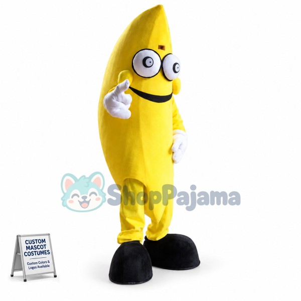 Cartoon Banana With Eyes Mascot Costume