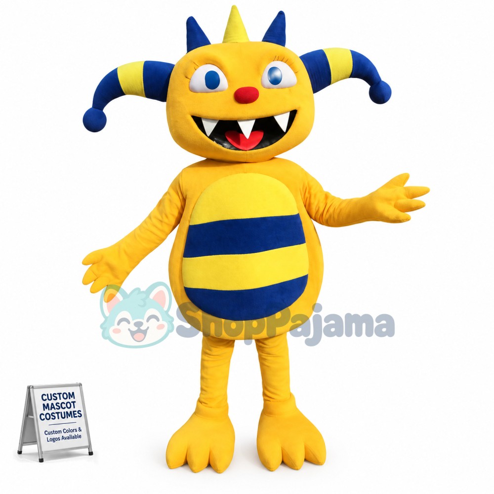 Adult Cartoon Yellow Cat Mascot Costume