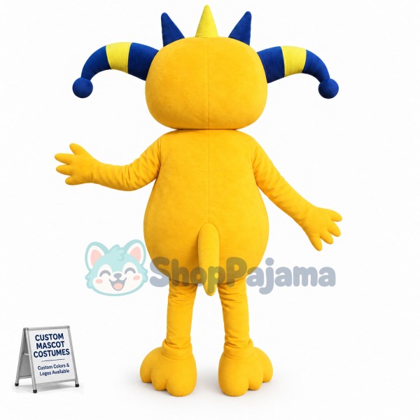 Adult Cartoon Yellow Cat Mascot Costume