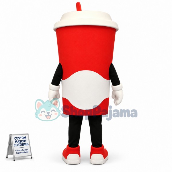 Hot Paper Coffee Cup Mascot Costume
