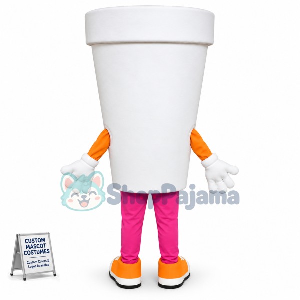 White paper Milk Cup Mascot Costume