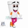 White paper Milk Cup Mascot Costume
