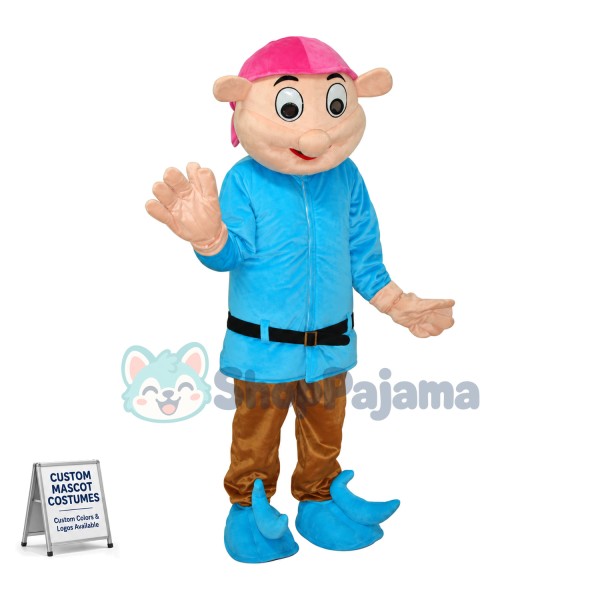 Dwarf In The Blue Top Mascot Costume