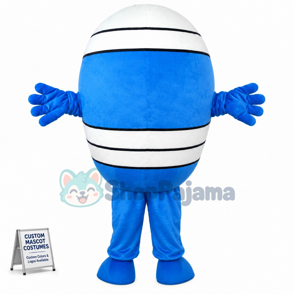 Blue & White Round Ball Mascot Costume