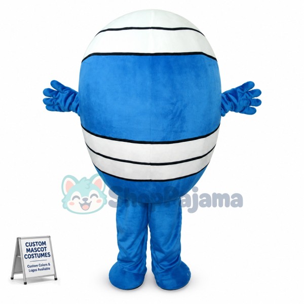 Blue & White Round Ball Mascot Costume