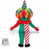 Christmas Clown With Colorful Hair Mascot Costume
