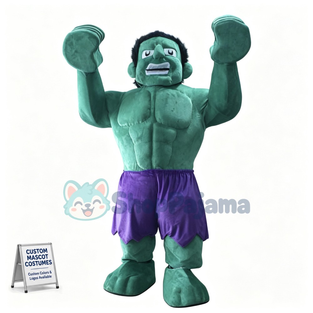 Powerful Strong Hulk Mascot Costume