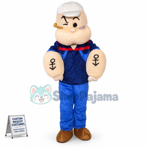 Popeye The Sailor Mascot Cartoon Costume