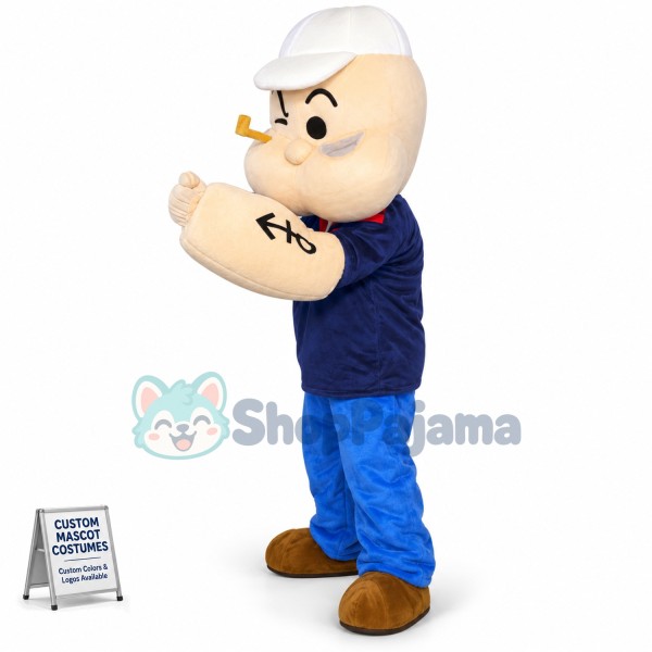 Popeye The Sailor Mascot Cartoon Costume