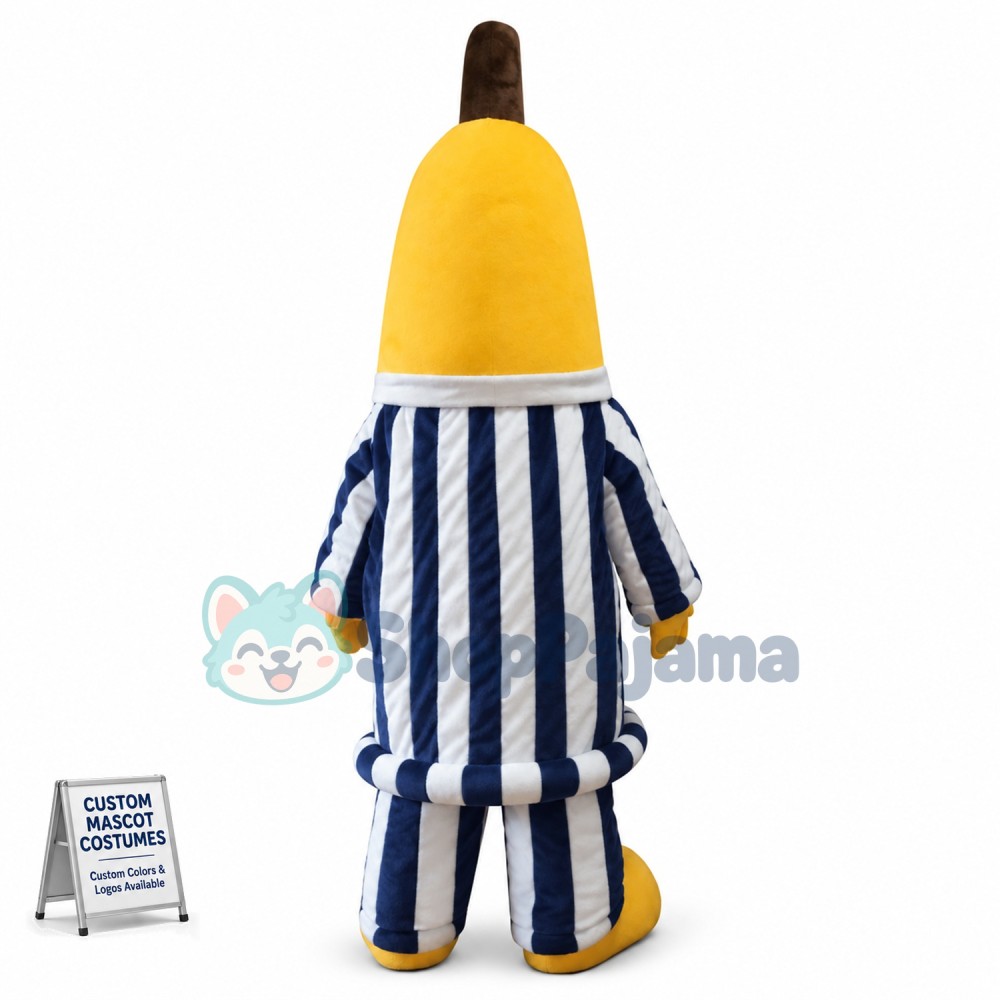 Banana In The Striped Suit Mascot Costume