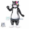 Buck Teeth Black Cat Mascot Costume
