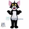 Cheerful Black Tom Cat Mascot Costume