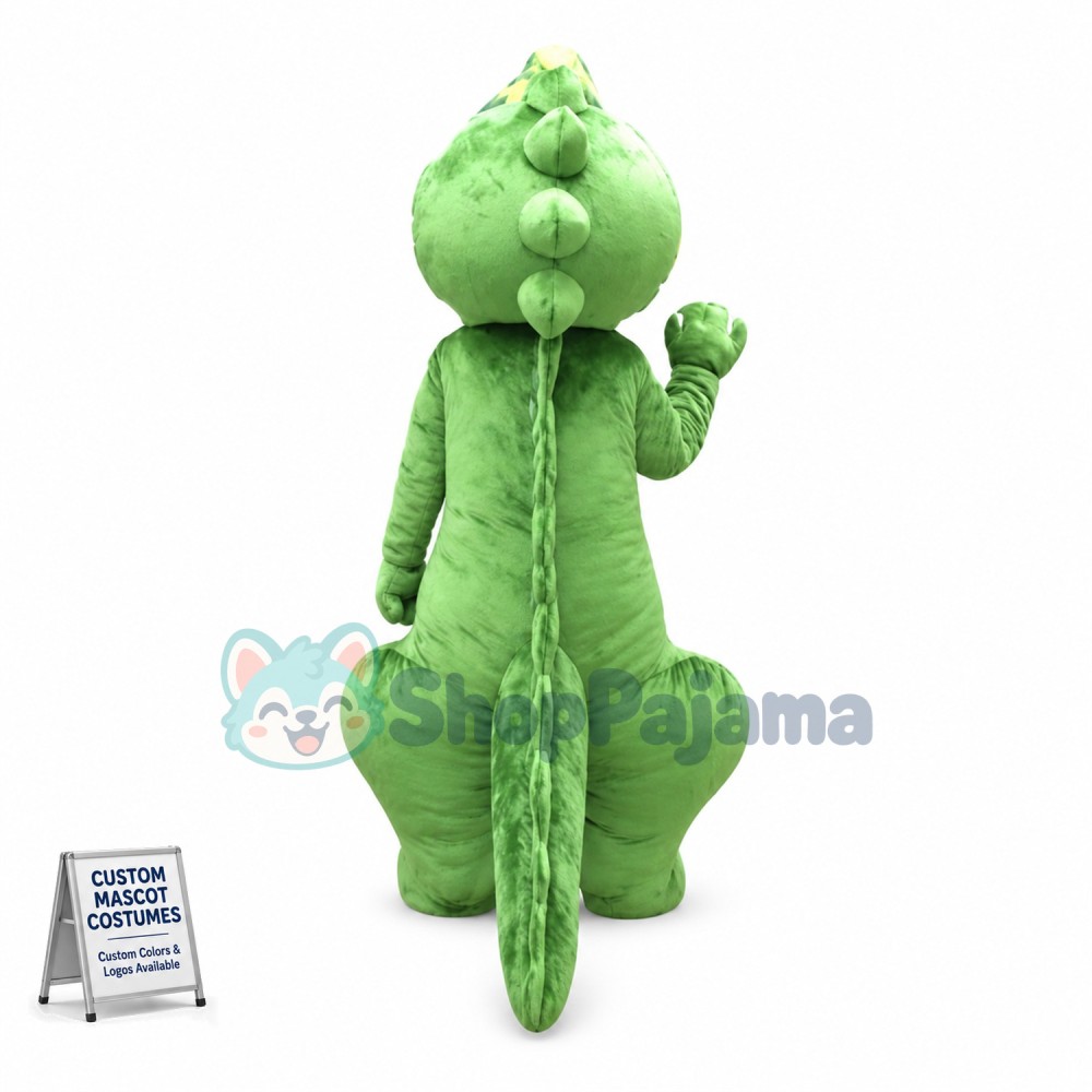 Cartoon Green Dinosaur Mascot Costume