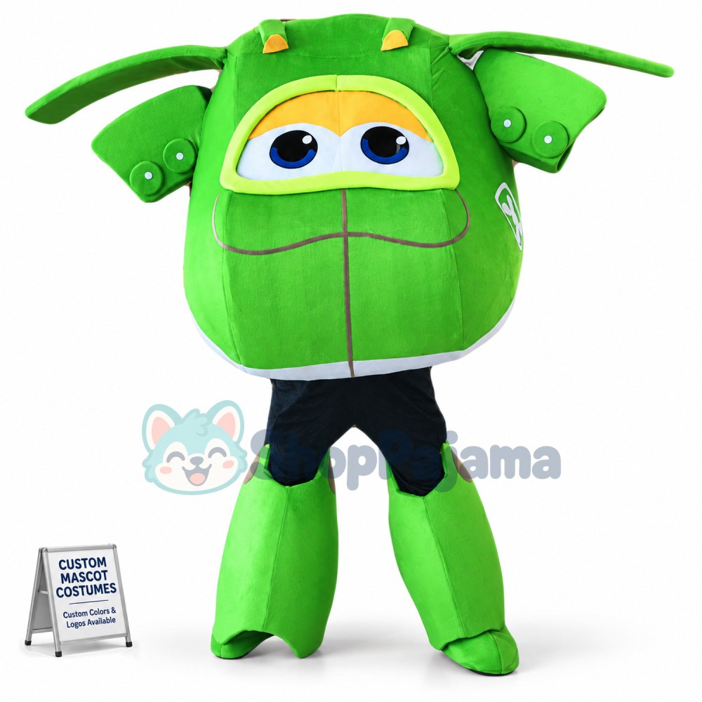 Green Mira Mascot Super Wings Costume